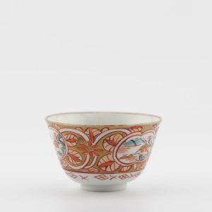 1483 Very Rare Antique ca 1700 Japanese Arita Edo Tea Bowl in Gold Imari