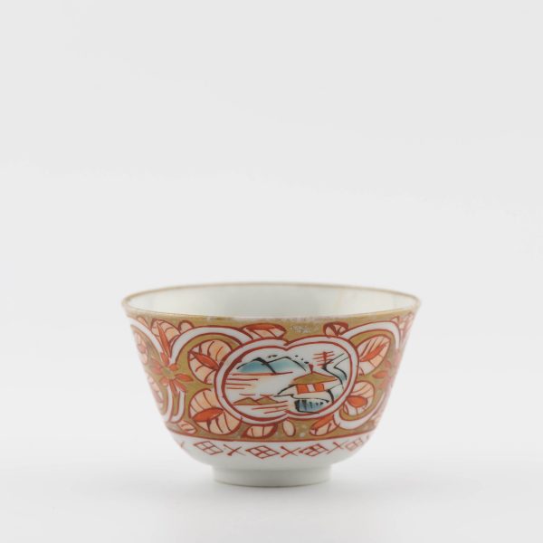 1483 Very Rare Antique ca 1700 Japanese Arita Edo Tea Bowl in Gold Imari - Image 13