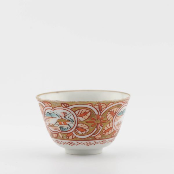 1483 Very Rare Antique ca 1700 Japanese Arita Edo Tea Bowl in Gold Imari - Image 12