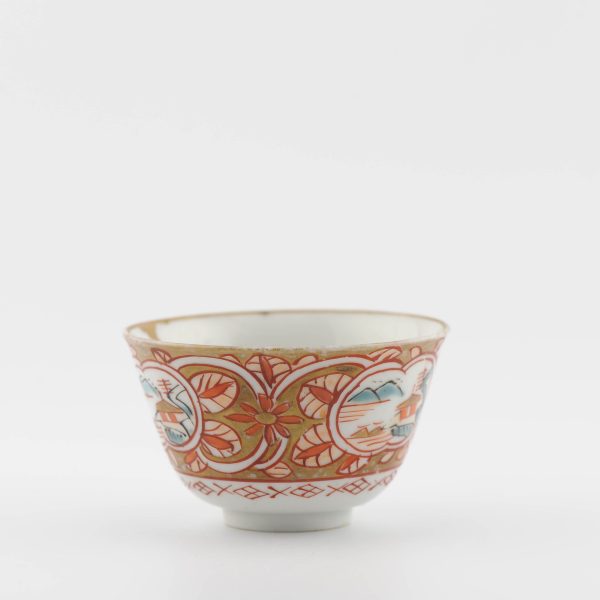 1483 Very Rare Antique ca 1700 Japanese Arita Edo Tea Bowl in Gold Imari - Image 11
