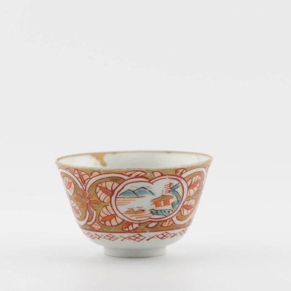1483 Very Rare Antique ca 1700 Japanese Arita Edo Tea Bowl in Gold Imari - Image 10