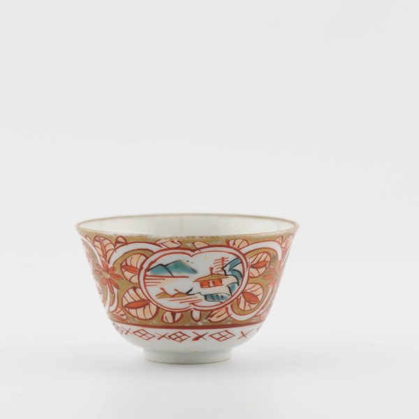 1483 Very Rare Antique ca 1700 Japanese Arita Edo Tea Bowl in Gold Imari - Image 7