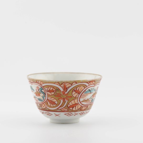 1483 Very Rare Antique ca 1700 Japanese Arita Edo Tea Bowl in Gold Imari - Image 5