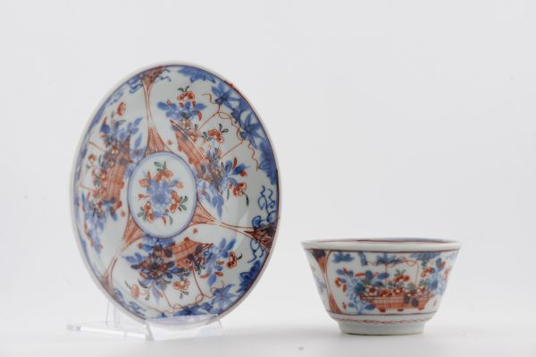 1484 Antique Chinese Tea Bowl with Imari Decoration of Flowers  Amsterdam Bont - Image 12