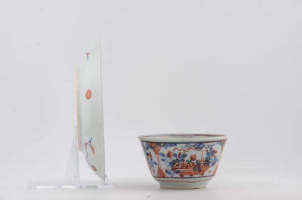 1484 Antique Chinese Tea Bowl with Imari Decoration of Flowers  Amsterdam Bont - Image 10