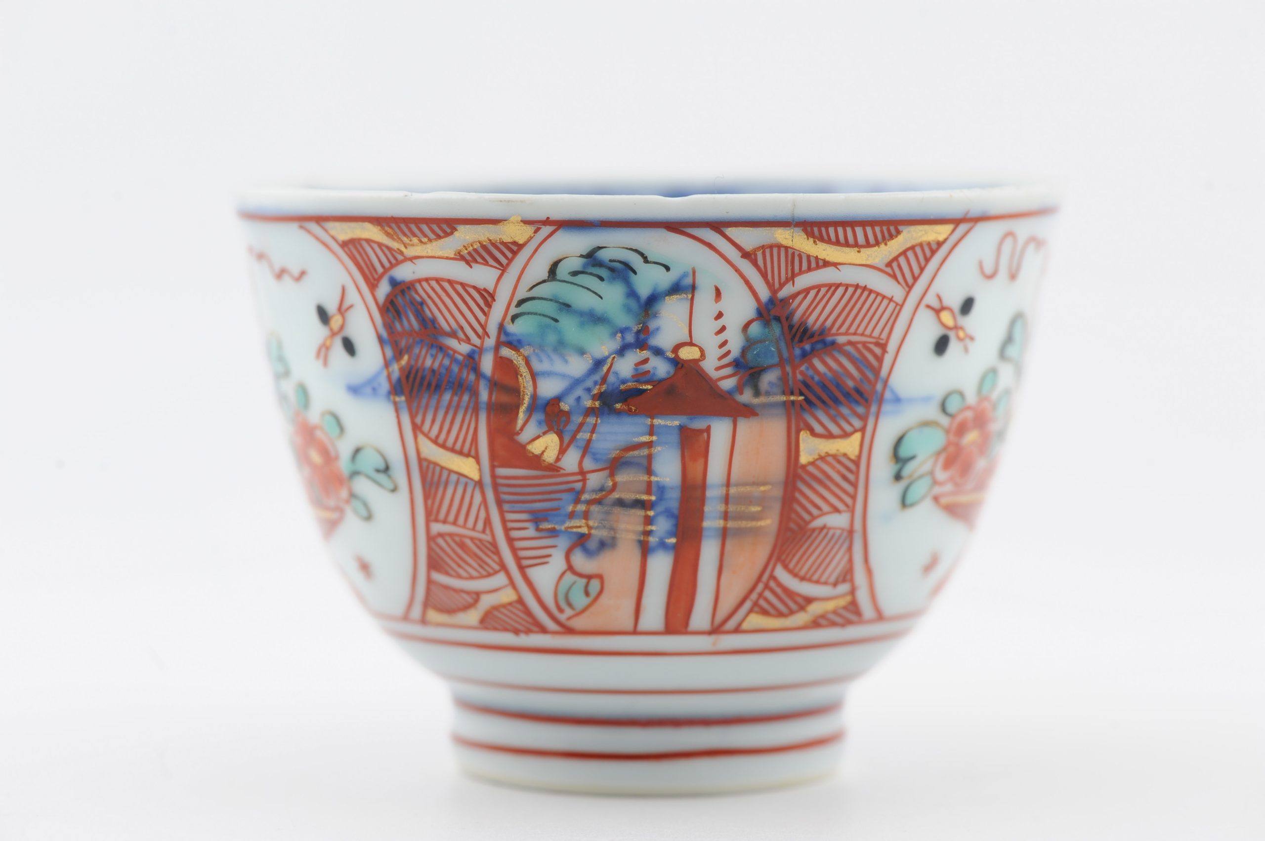 1486 Antique Chinese Tea/Chocolate Cup with Imari Decoration of Flowers  Amsterdam Bont