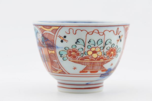 1486 Antique Chinese Tea/Chocolate Cup with Imari Decoration of Flowers  Amsterdam Bont - Image 4