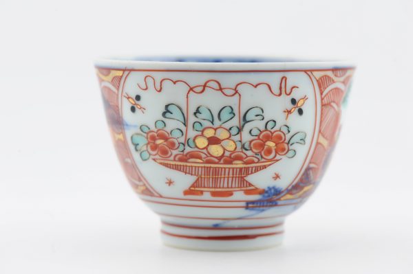 1486 Antique Chinese Tea/Chocolate Cup with Imari Decoration of Flowers  Amsterdam Bont - Image 3