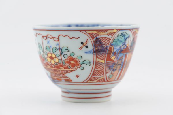 1486 Antique Chinese Tea/Chocolate Cup with Imari Decoration of Flowers  Amsterdam Bont - Image 9