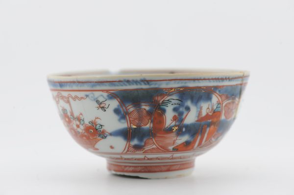 1487 Antique Chinese Bowl with Imari Decoration of Flowers and Landscape Amsterdam Bont - Image 11