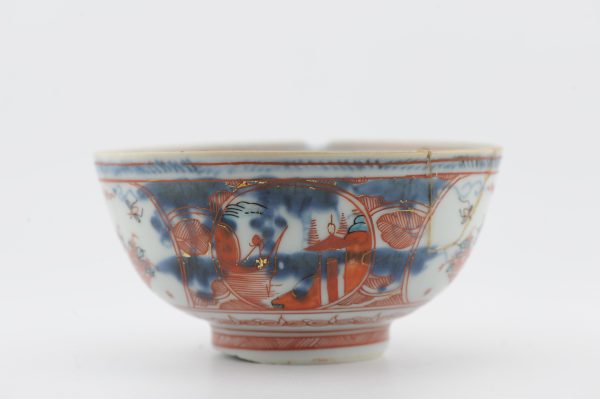 1487 Antique Chinese Bowl with Imari Decoration of Flowers and Landscape Amsterdam Bont - Image 10