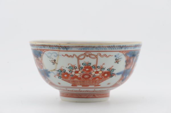 1487 Antique Chinese Bowl with Imari Decoration of Flowers and Landscape Amsterdam Bont - Image 7