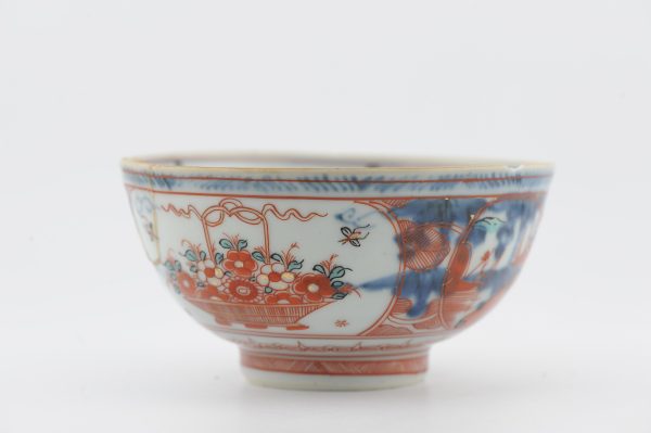 1487 Antique Chinese Bowl with Imari Decoration of Flowers and Landscape Amsterdam Bont - Image 6