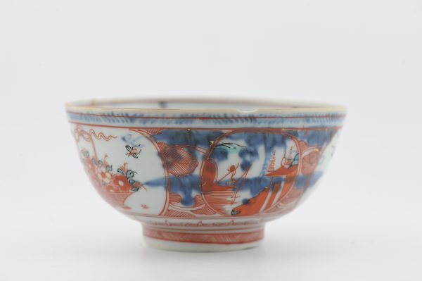 1487 Antique Chinese Bowl with Imari Decoration of Flowers and Landscape Amsterdam Bont - Image 5