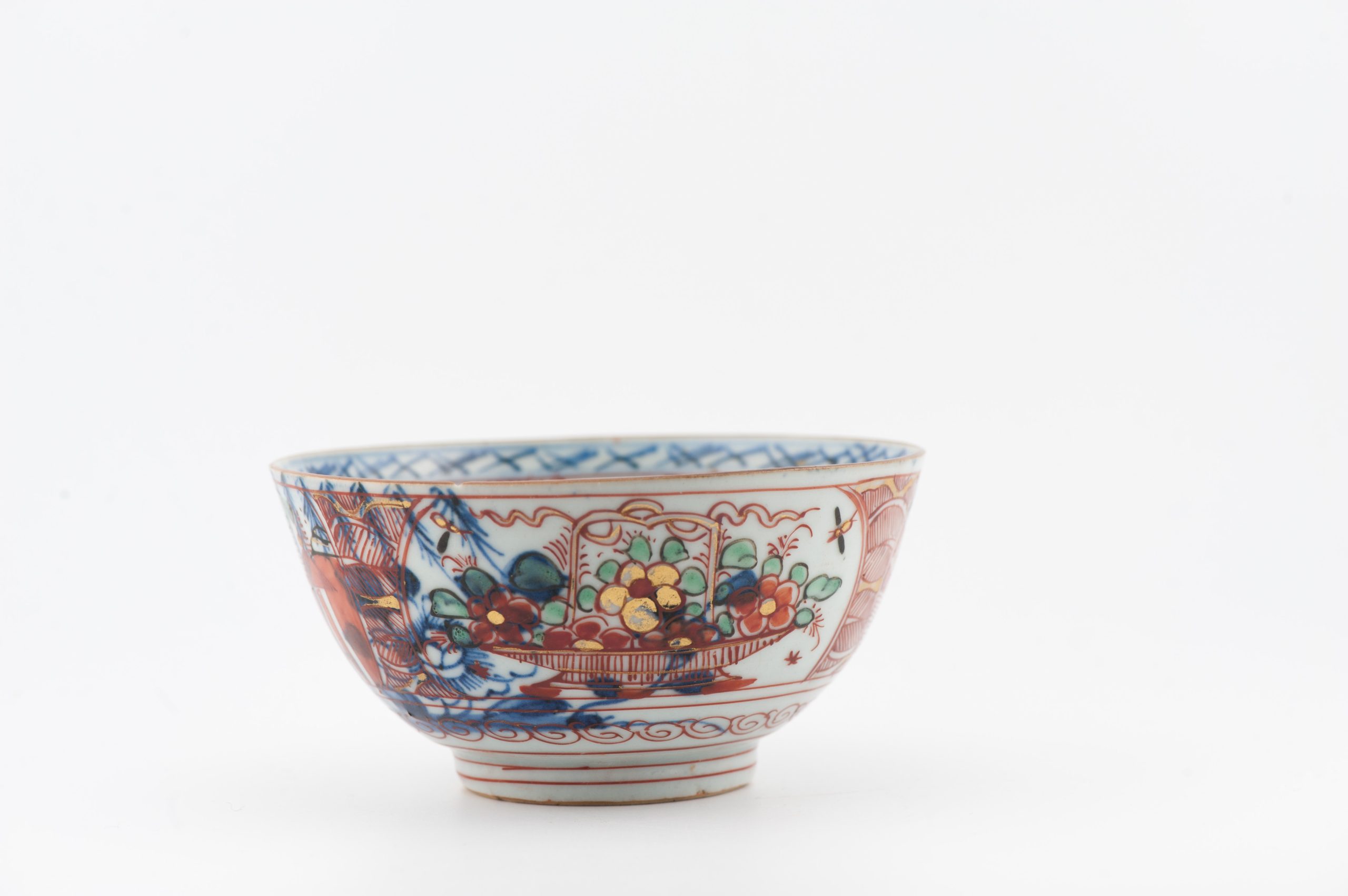 1489 Antique Chinese Bowl with Imari Decoration of Flowers and Landscape Amsterdam Bont (Copy)