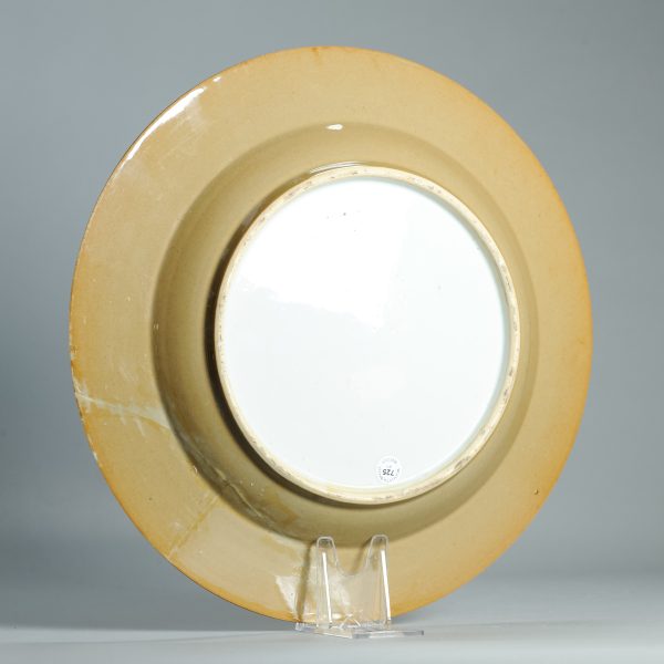 1510 Antique Chinese Cafe au Lait Porcelain Plate With European gold Redecoration - Image 8