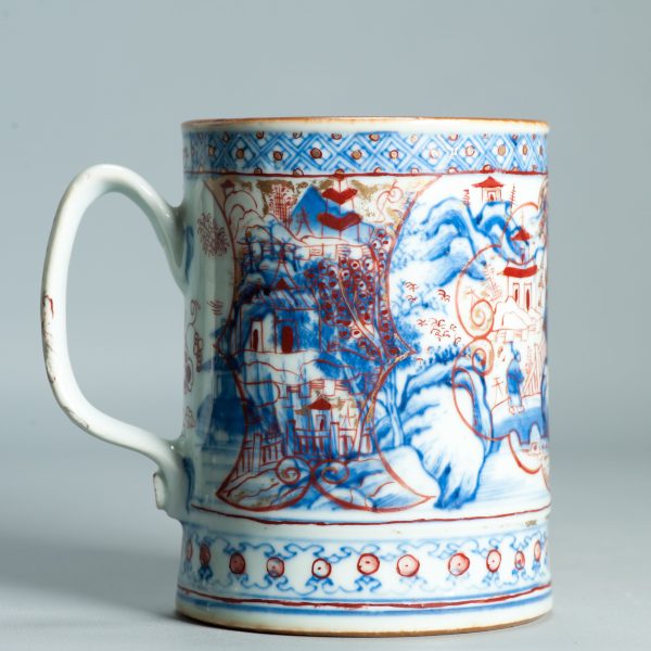 1512 Antique Chinese Blue and White Tankard with European Imari Decoration of figures - Image 7
