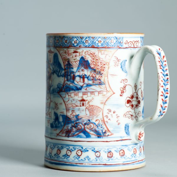 1512 Antique Chinese Blue and White Tankard with European Imari Decoration of figures - Image 12
