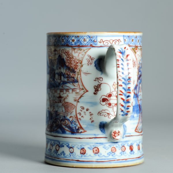 1512 Antique Chinese Blue and White Tankard with European Imari Decoration of figures - Image 11