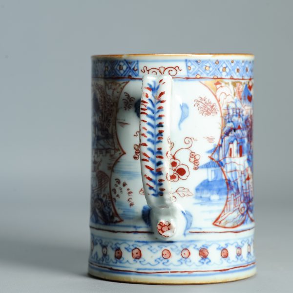 1512 Antique Chinese Blue and White Tankard with European Imari Decoration of figures - Image 10