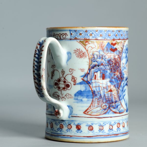 1512 Antique Chinese Blue and White Tankard with European Imari Decoration of figures - Image 9