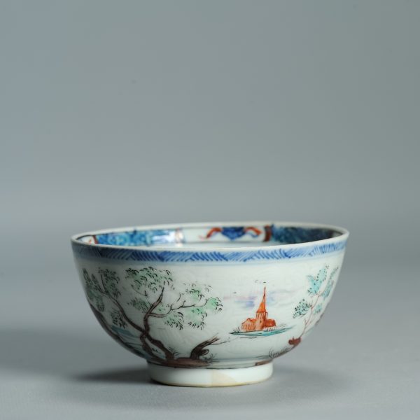 1515 Antique Chinese Porcelain Blue and white Bowl with Redecoration of a Stag hunt party - Image 6