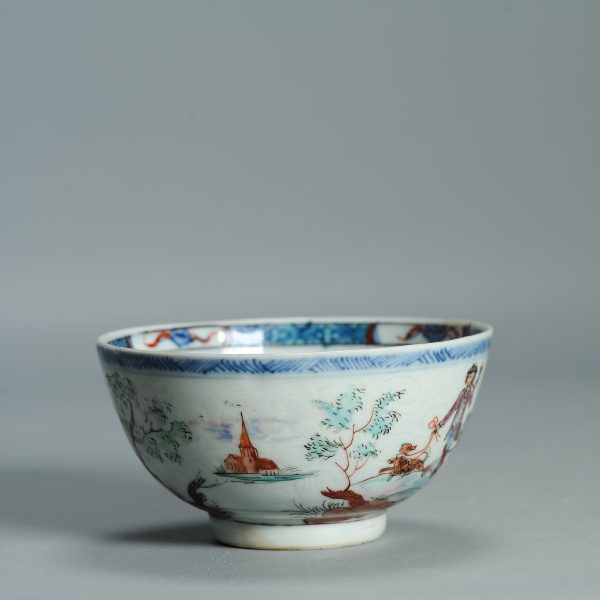 1515 Antique Chinese Porcelain Blue and white Bowl with Redecoration of a Stag hunt party - Image 8