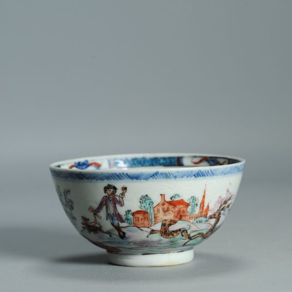1515 Antique Chinese Porcelain Blue and white Bowl with Redecoration of a Stag hunt party - Image 11