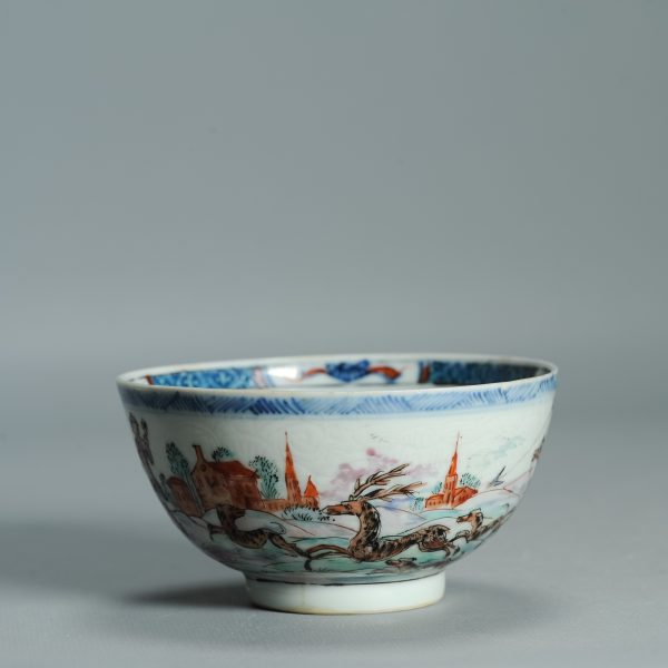 1515 Antique Chinese Porcelain Blue and white Bowl with Redecoration of a Stag hunt party - Image 13