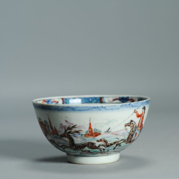 1515 Antique Chinese Porcelain Blue and white Bowl with Redecoration of a Stag hunt party - Image 14