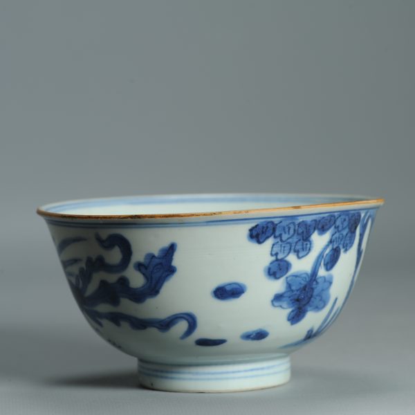 1517 Antique 17/18c Chinese Porcelain Blue and white Bowl Kangxi Period Fenghuang - Image 7
