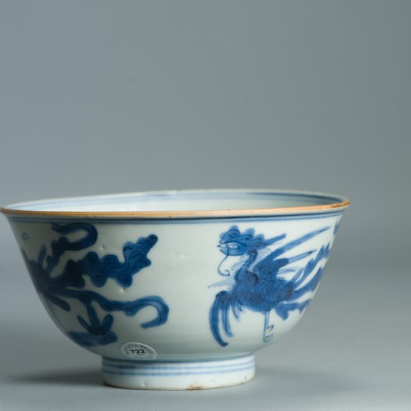 1517 Antique 17/18c Chinese Porcelain Blue and white Bowl Kangxi Period Fenghuang - Image 14