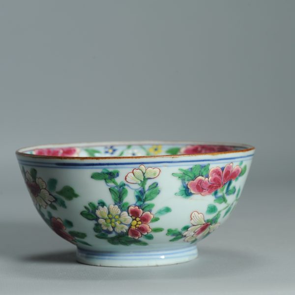 1518 Antique Kangxi Chinese Porcelain Blue and white Bowl with full European Redecoration - Image 10