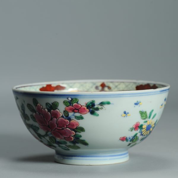 1519 Antique Kangxi Chinese Porcelain Blue and white Bowl with full European Redecoration - Image 11