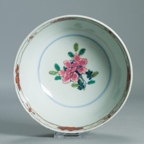 1519 Antique Kangxi Chinese Porcelain Blue and white Bowl with full European Redecoration - Image 5