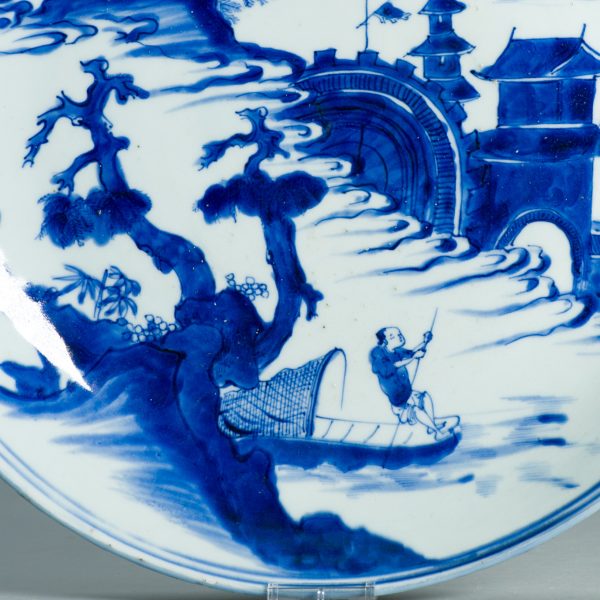 1514 Large Rare Antique Ming Period Landscape Dish Tianqi / CHongzhen Periode - Image 5