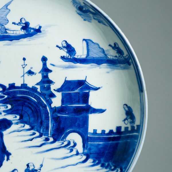 1514 Large Rare Antique Ming Period Landscape Dish Tianqi / CHongzhen Periode - Image 3