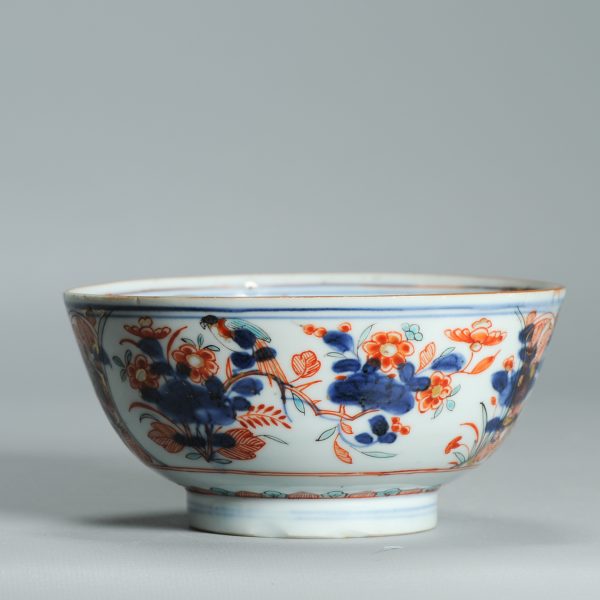 1531 Antique Chinese Kangxi Porcelain Bowl with added Dutch European Decoration of Parrots - Image 9