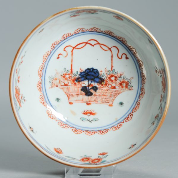 1531 Antique Chinese Kangxi Porcelain Bowl with added Dutch European Decoration of Parrots - Image 5