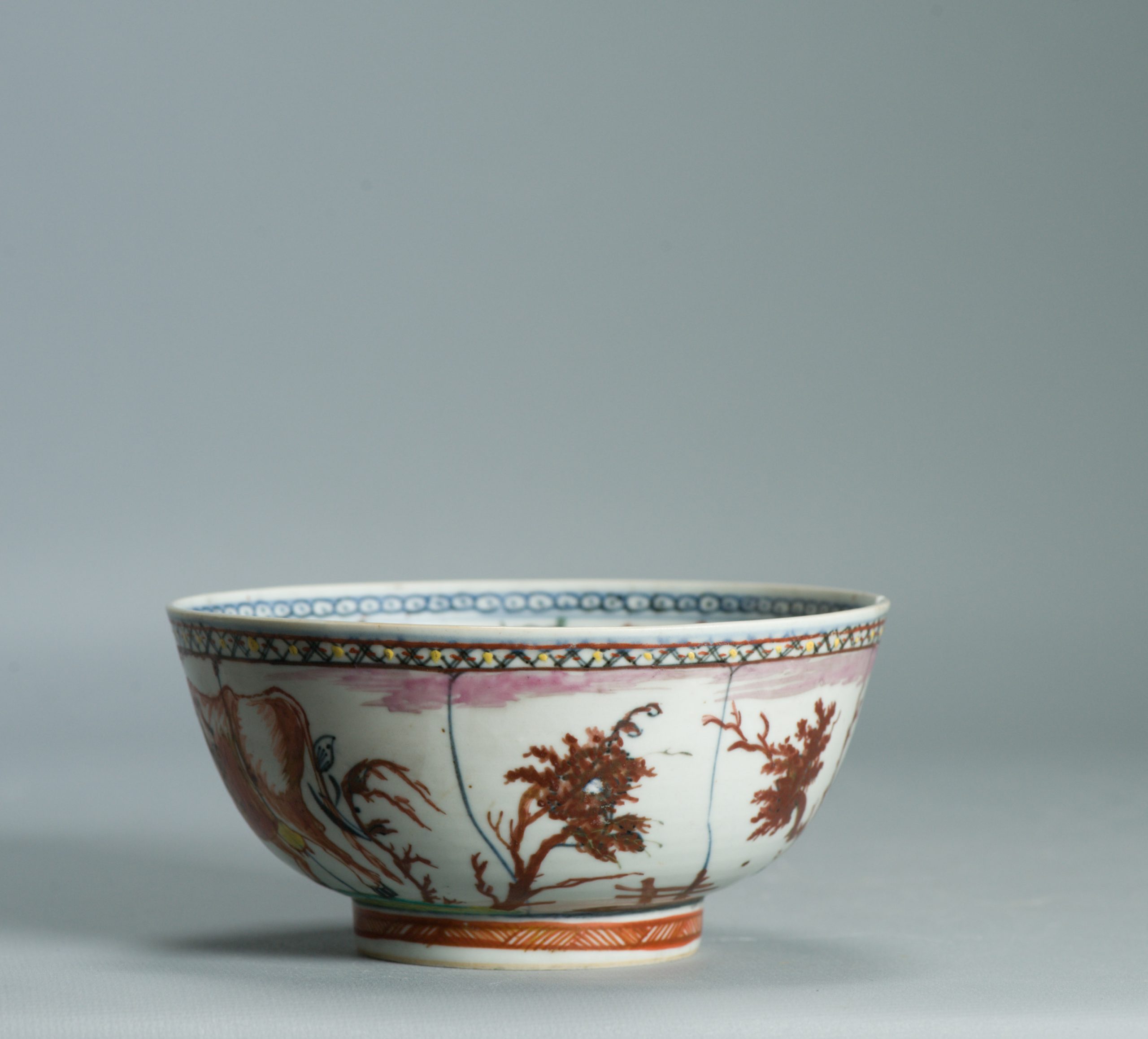 1526 Antique Chinese Porcelain Blue and white Dutch Pastoral Redecoration with Cows - Image 15