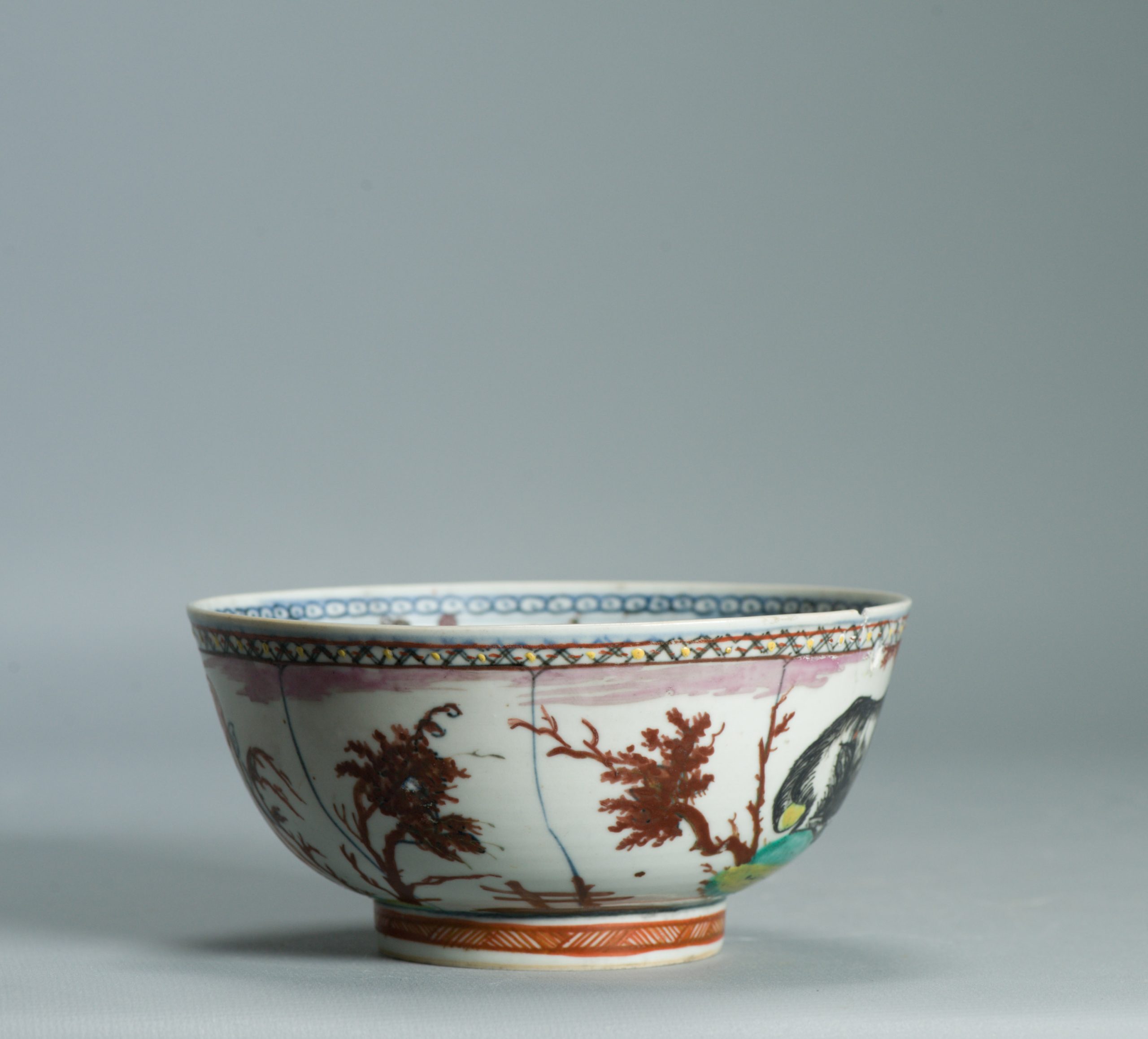 1526 Antique Chinese Porcelain Blue and white Dutch Pastoral Redecoration with Cows - Image 16