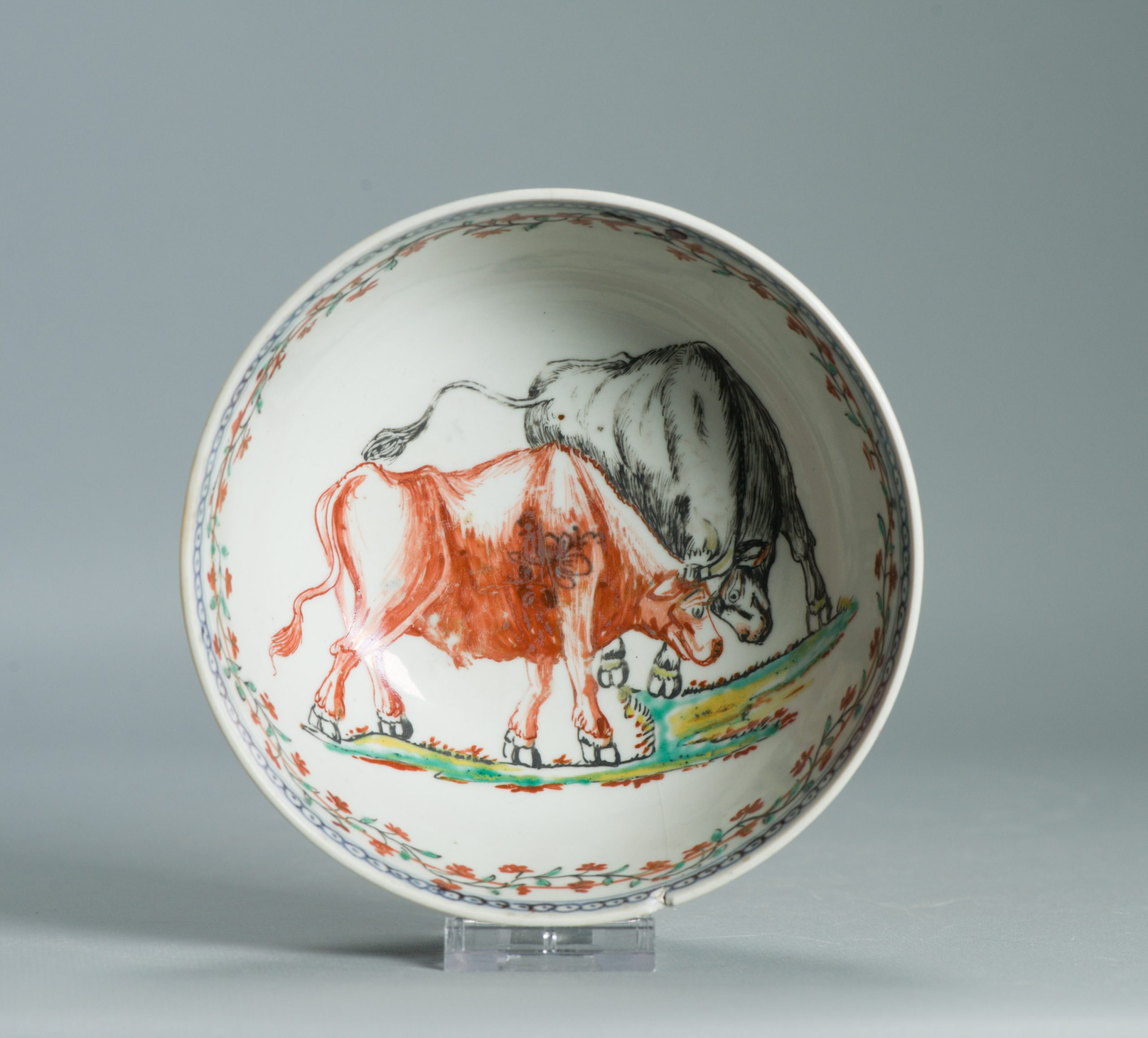 1526 Antique Chinese Porcelain Blue and white Dutch Pastoral Redecoration with Cows - Image 19