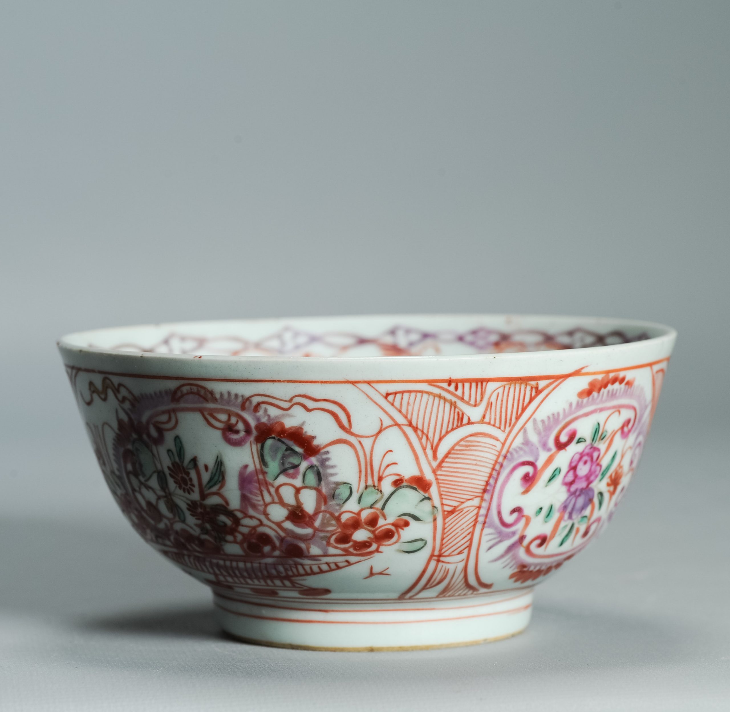 1528 Antique Chinese Porcelain Puce / Purple Bowl with added Dutch European Decoration - Image 11
