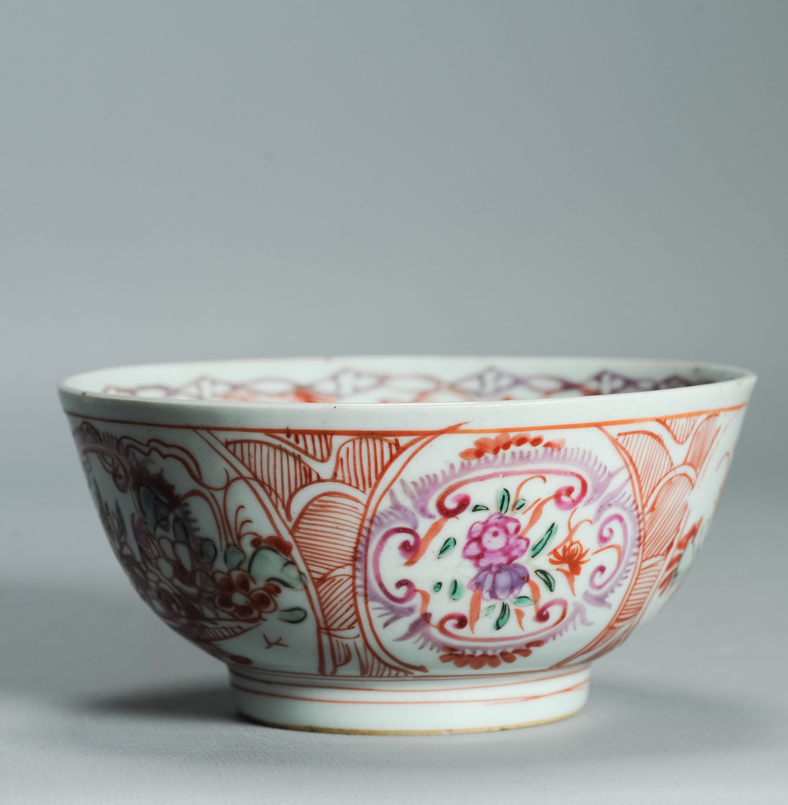1528 Antique Chinese Porcelain Puce / Purple Bowl with added Dutch European Decoration - Image 10