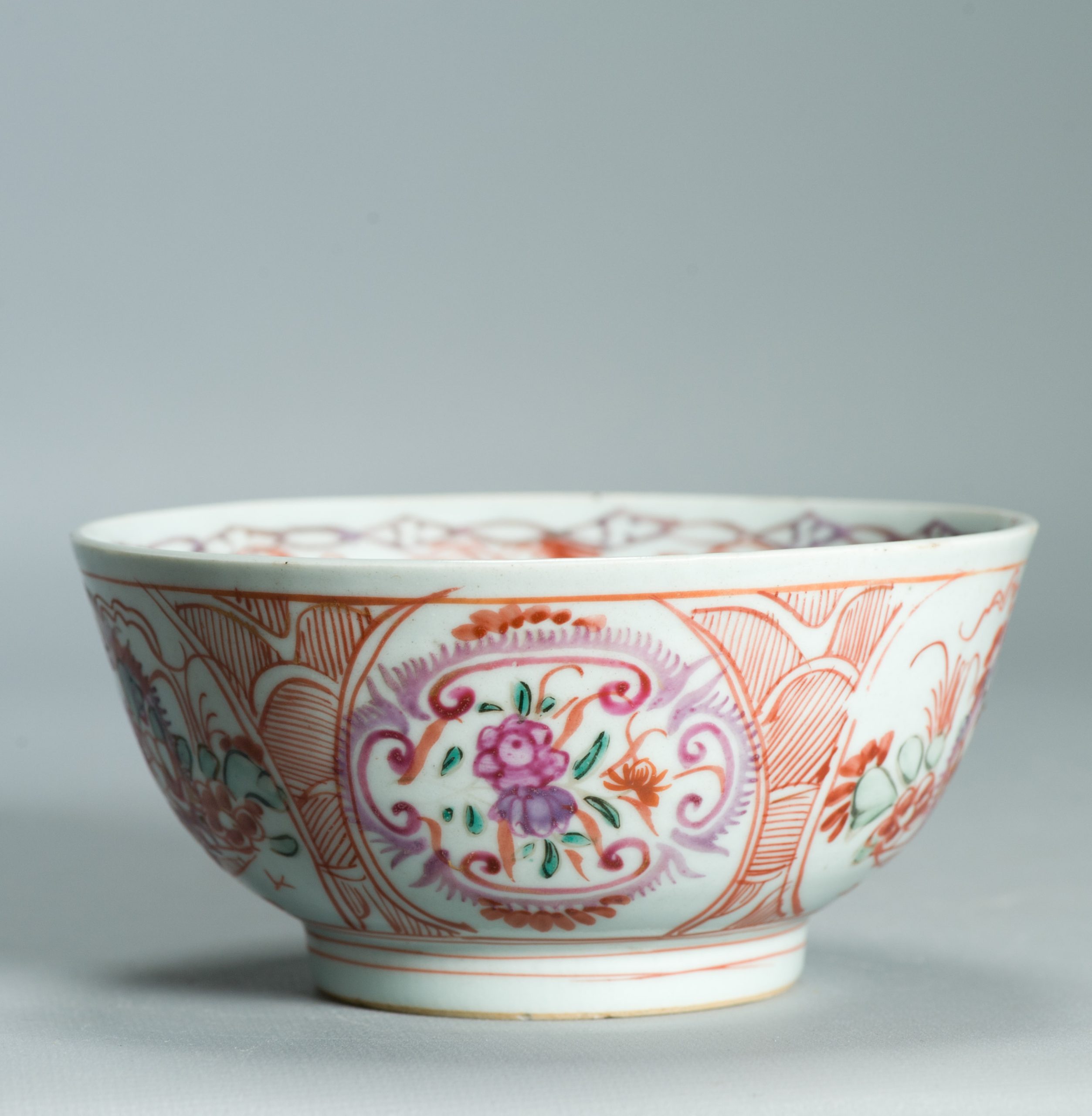 1528 Antique Chinese Porcelain Puce / Purple Bowl with added Dutch European Decoration - Image 9