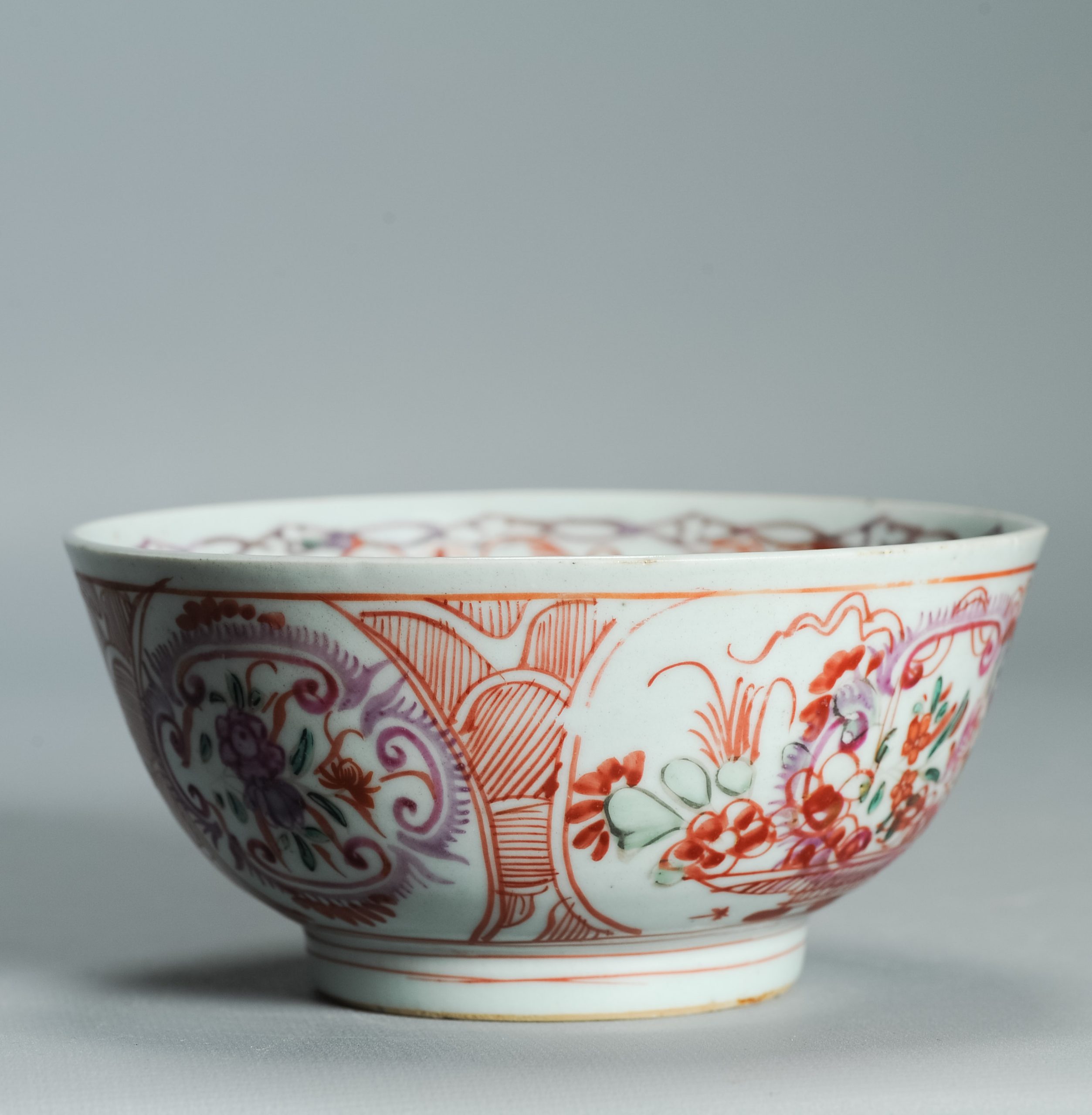 1528 Antique Chinese Porcelain Puce / Purple Bowl with added Dutch European Decoration - Image 8