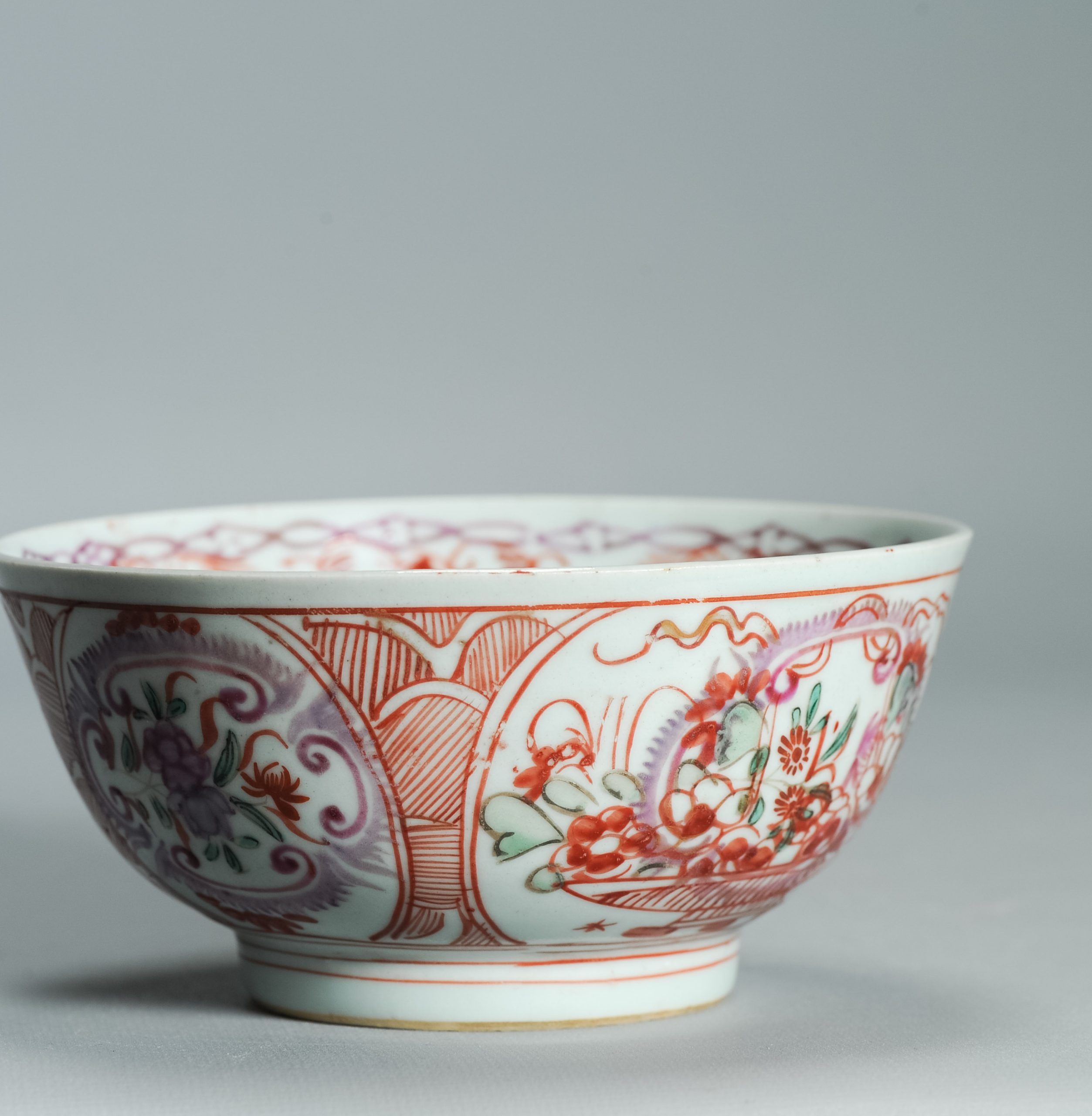 1528 Antique Chinese Porcelain Puce / Purple Bowl with added Dutch European Decoration - Image 16