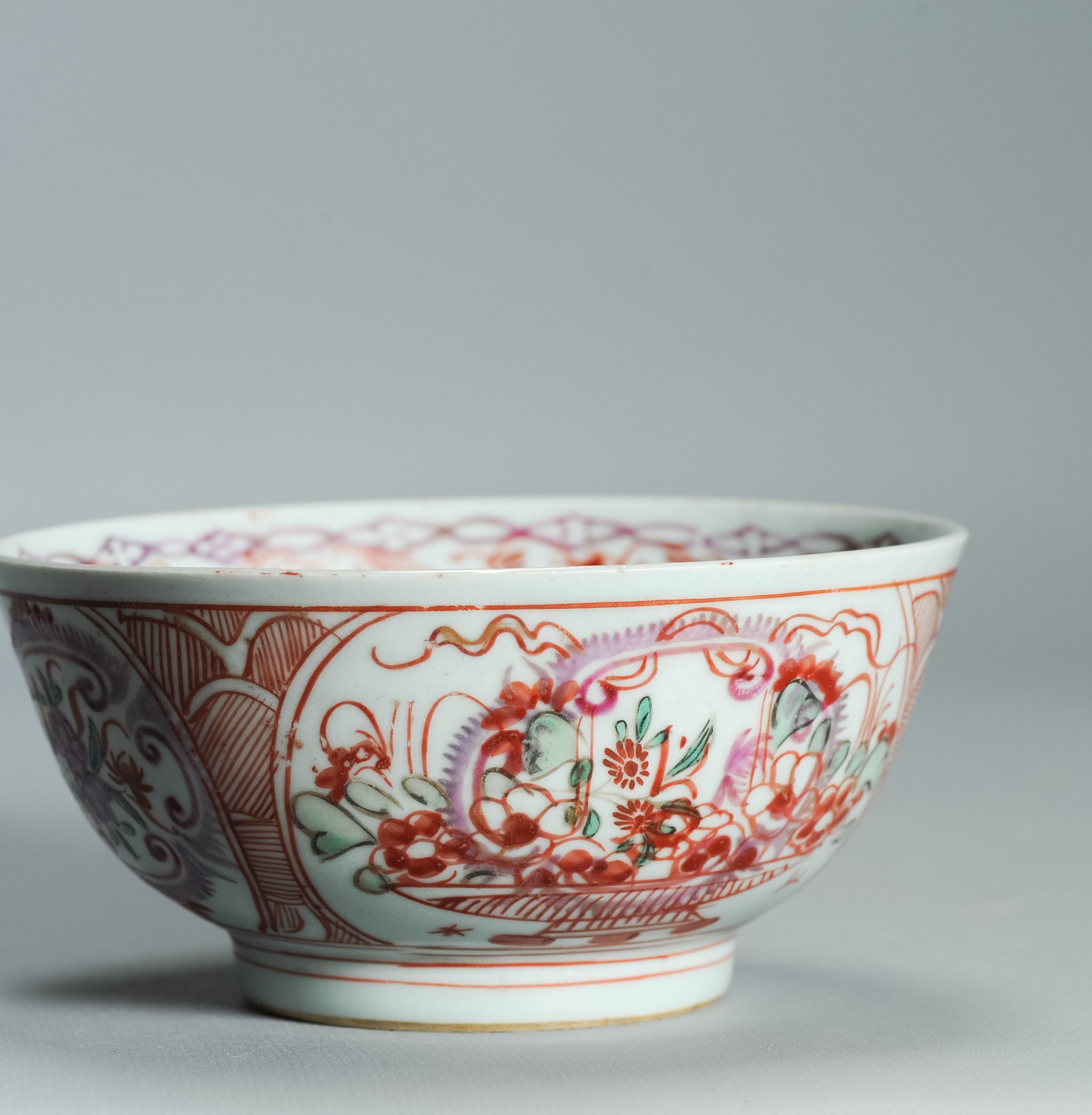 1528 Antique Chinese Porcelain Puce / Purple Bowl with added Dutch European Decoration - Image 15