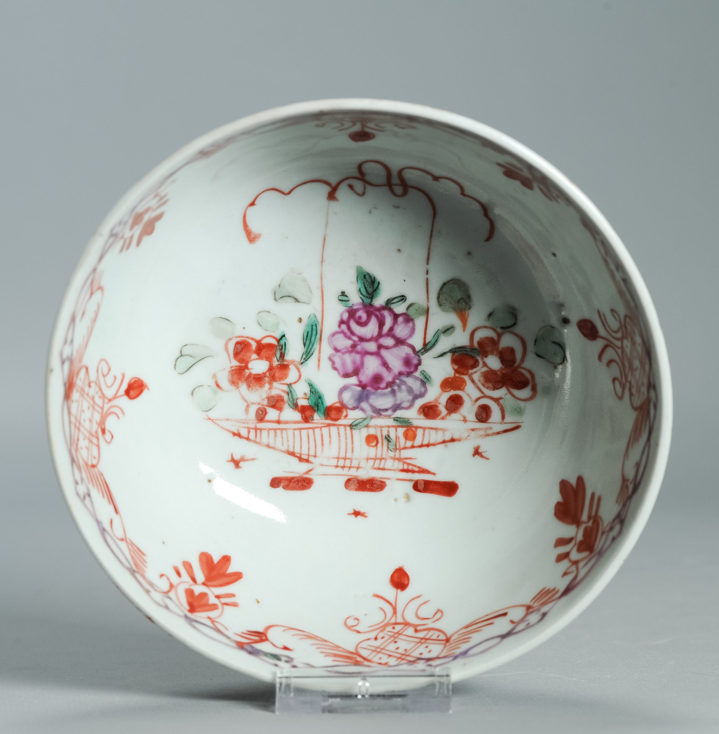 1528 Antique Chinese Porcelain Puce / Purple Bowl with added Dutch European Decoration - Image 14