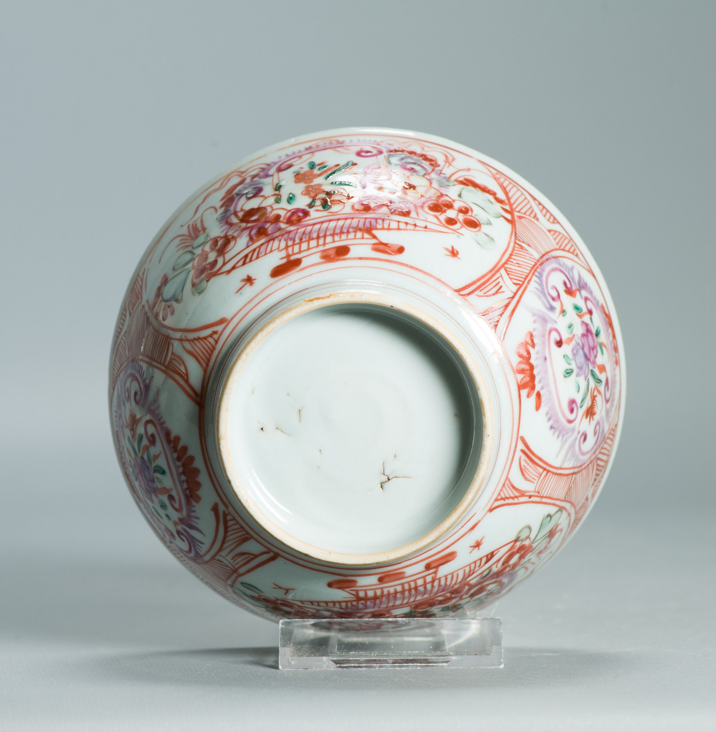 1528 Antique Chinese Porcelain Puce / Purple Bowl with added Dutch European Decoration - Image 12